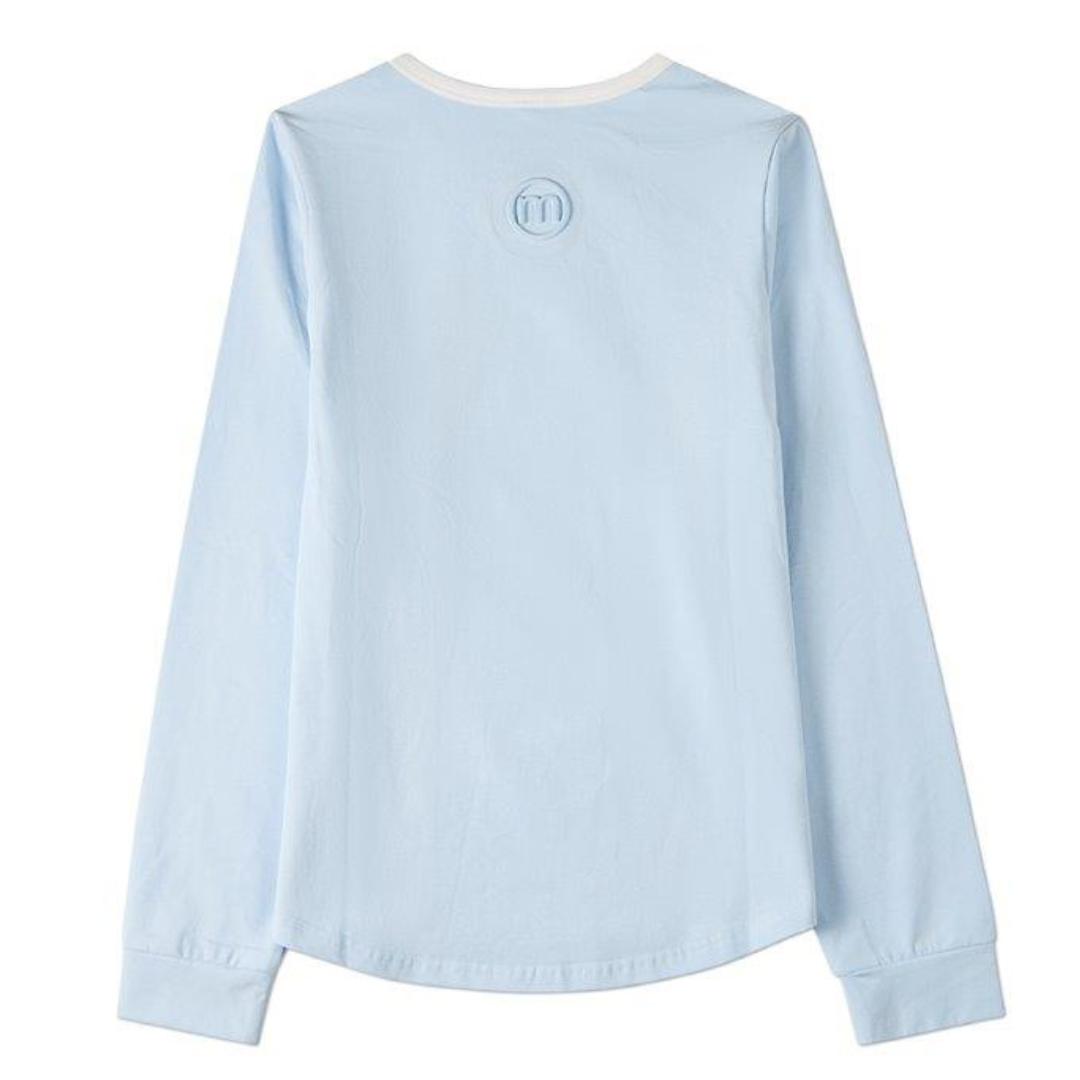 Memoi Distressed Heart Long Sleeve T-Shirt - MKC-117