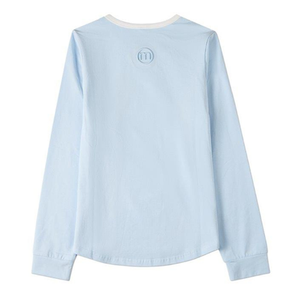 Memoi Distressed Heart Long Sleeve T-Shirt - MKC-117