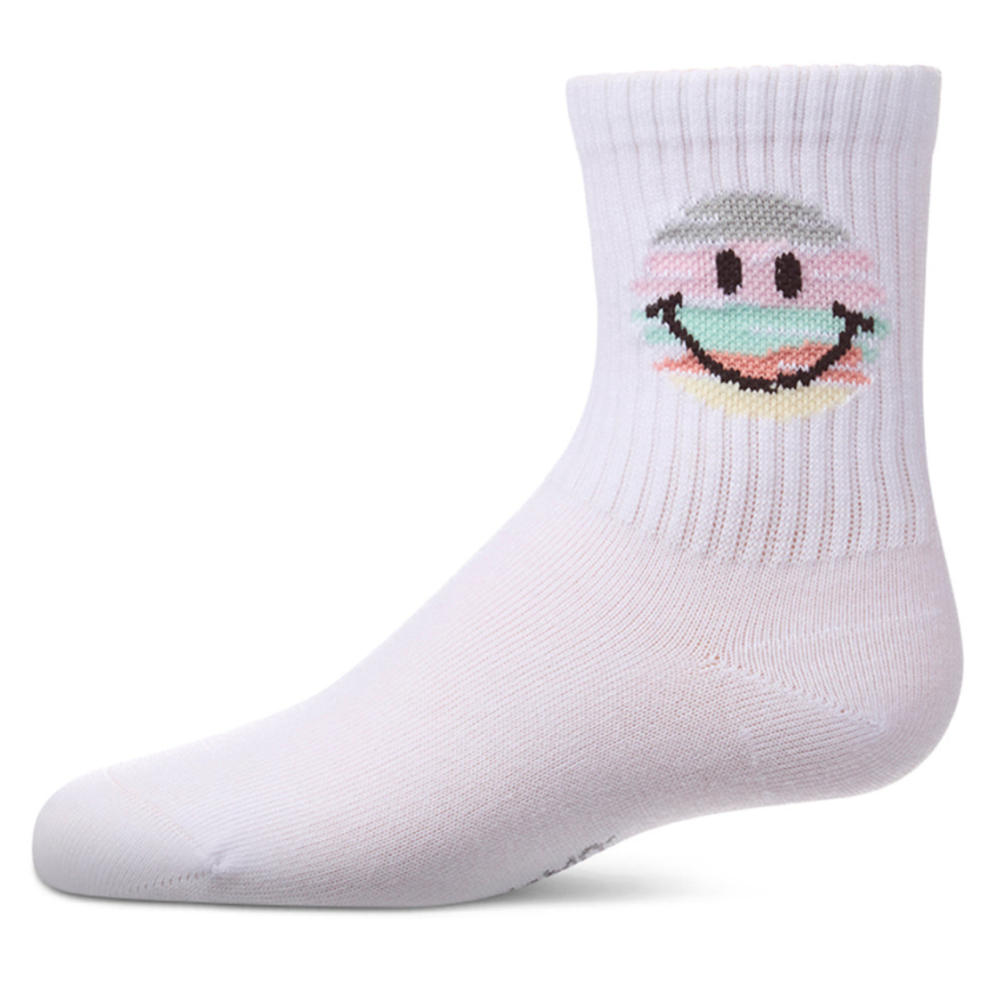 Memoi Colorful Smiley Face Crew - MKF-6092