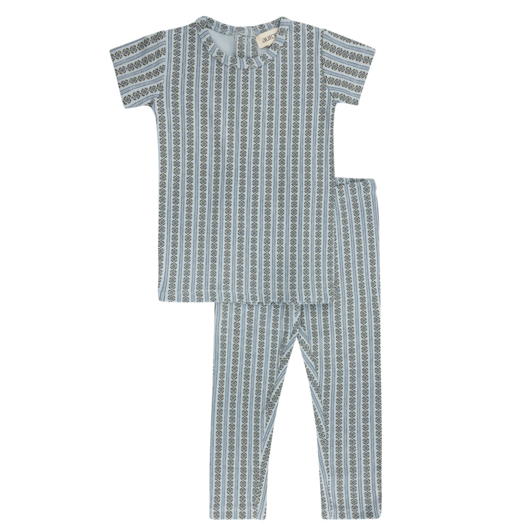 Aurora Cotton Rib Linear Leaf Collection Pajama - ASS26-0058-PJ