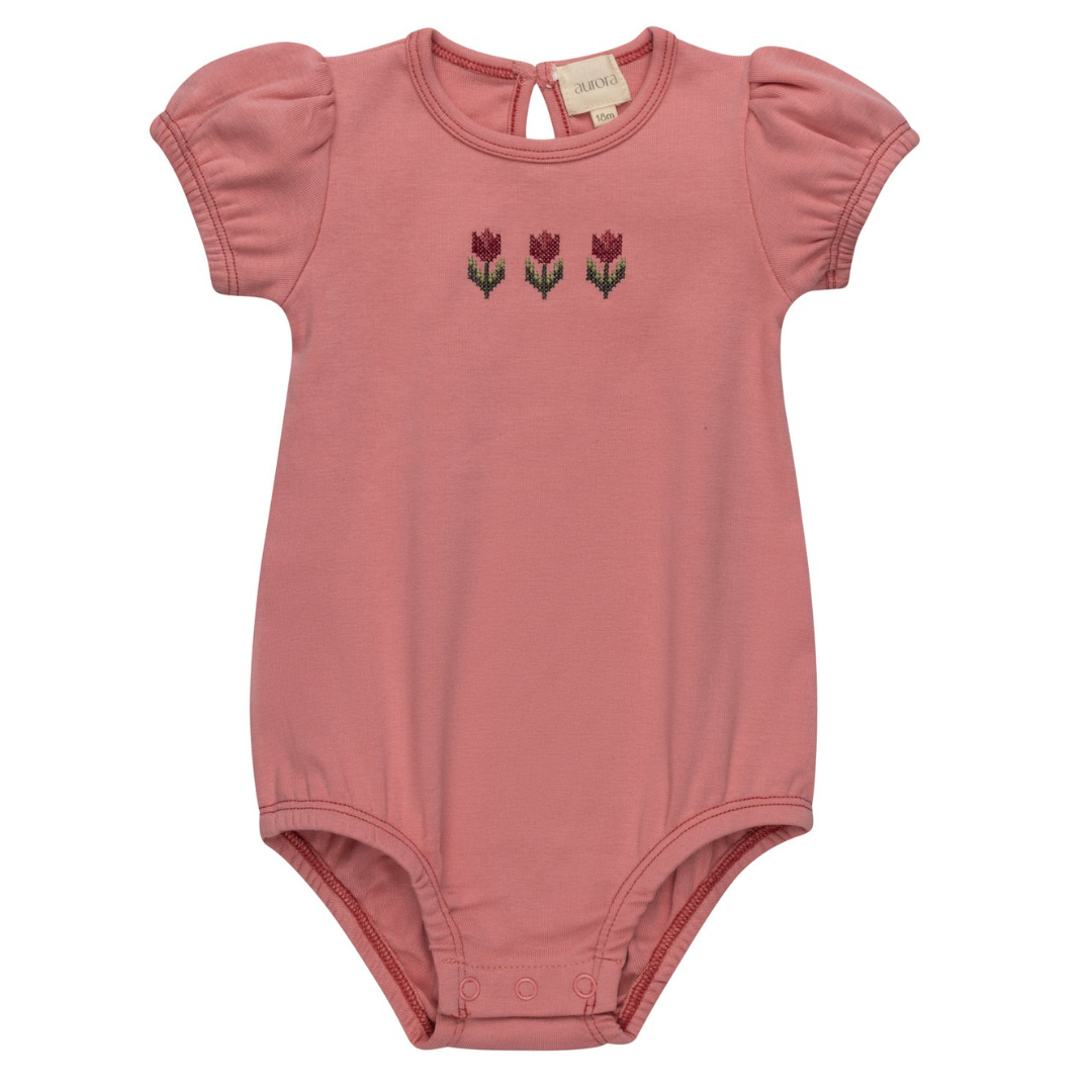Aurora Cotton Crossstich Tulip Collection Romper - ASS26-0060-R