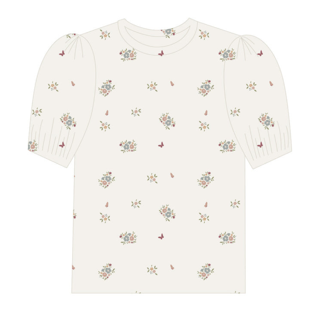 Aurora Jersey Cotton Floral Print Collection 3/4 Sleeve Tshirt - ASS26-0063-ST