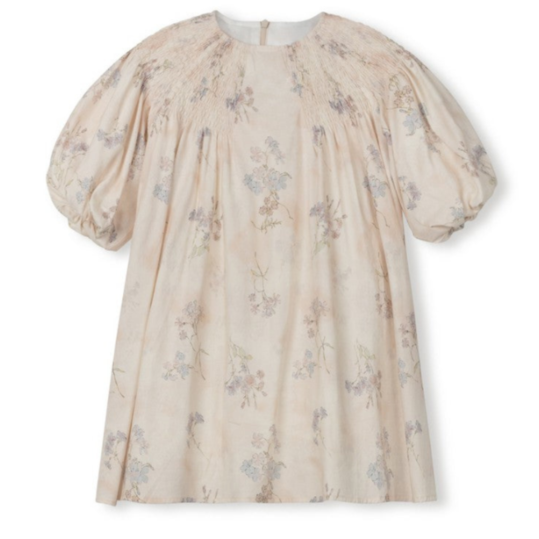 Lilou Shoulder Smocking Floral Dress - C-24381