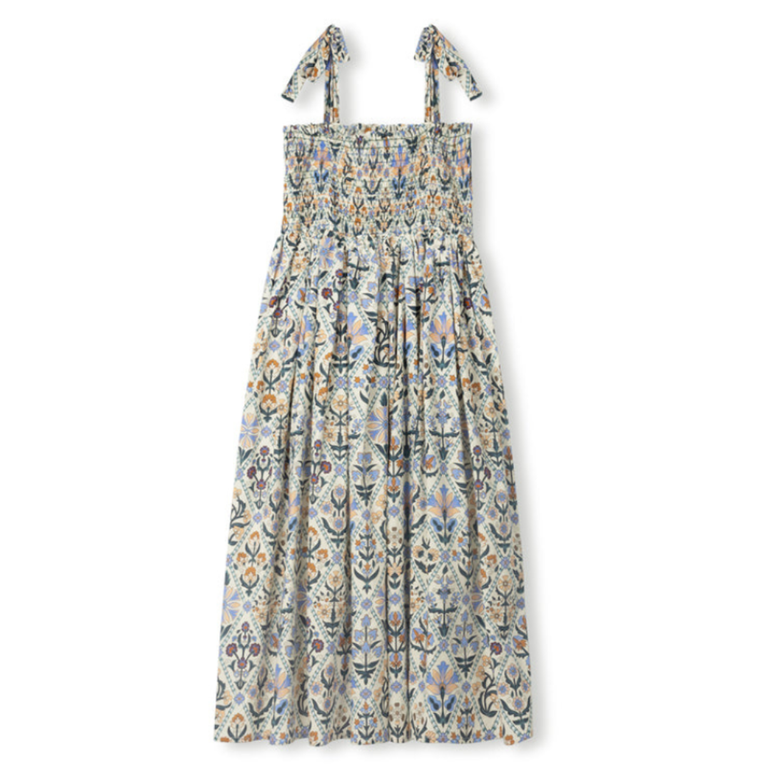 Papillon Patchwork Smocked Robe - C-25170