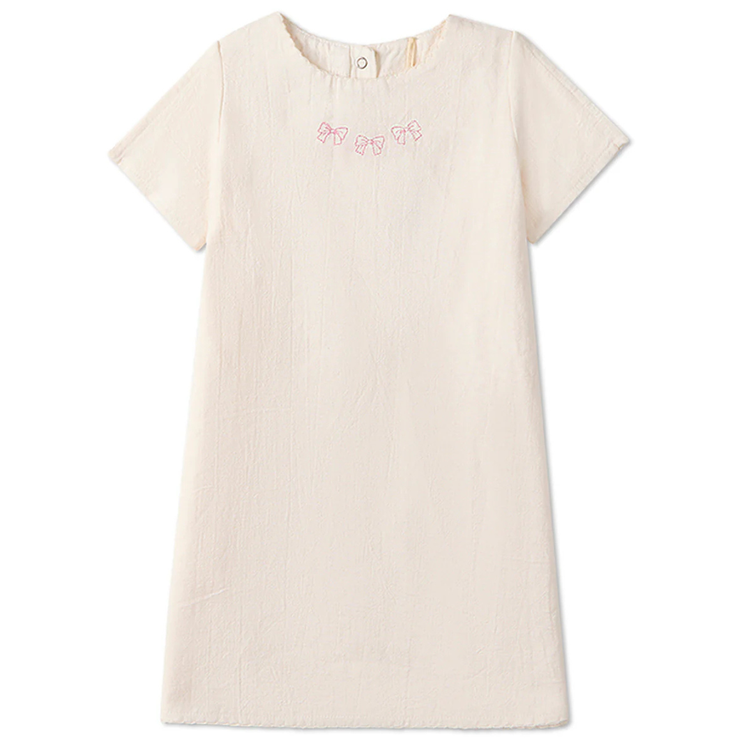 MiniMoi The Most Perfect Bows Embroidered Dress - IQV10124