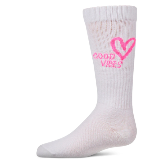 Memoi Good Vibes Heart Knee High - MKF-7228