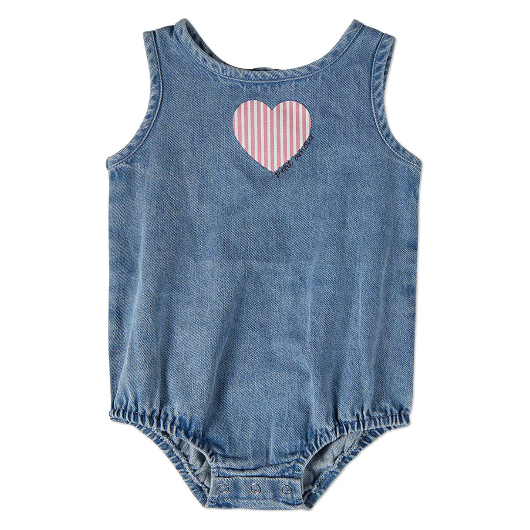 MiniMoi Petit Amour Denim Romper - IRV10131