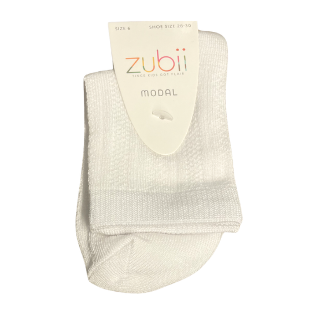 Zubii Pattern Scalloped Edge Modal Ankle - 1413