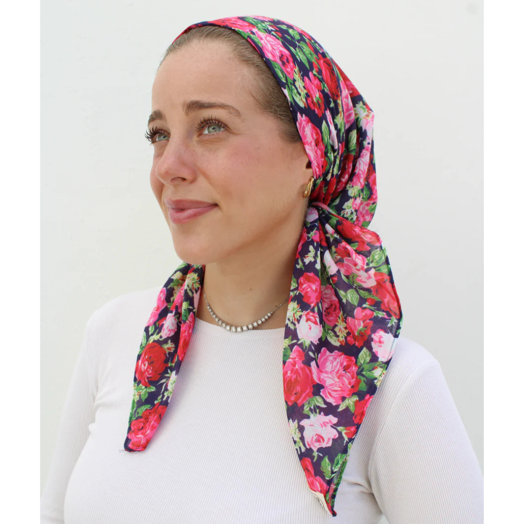 The Scarf Bar Red Rose Bouquet Headscarf - TSB-28-SS26