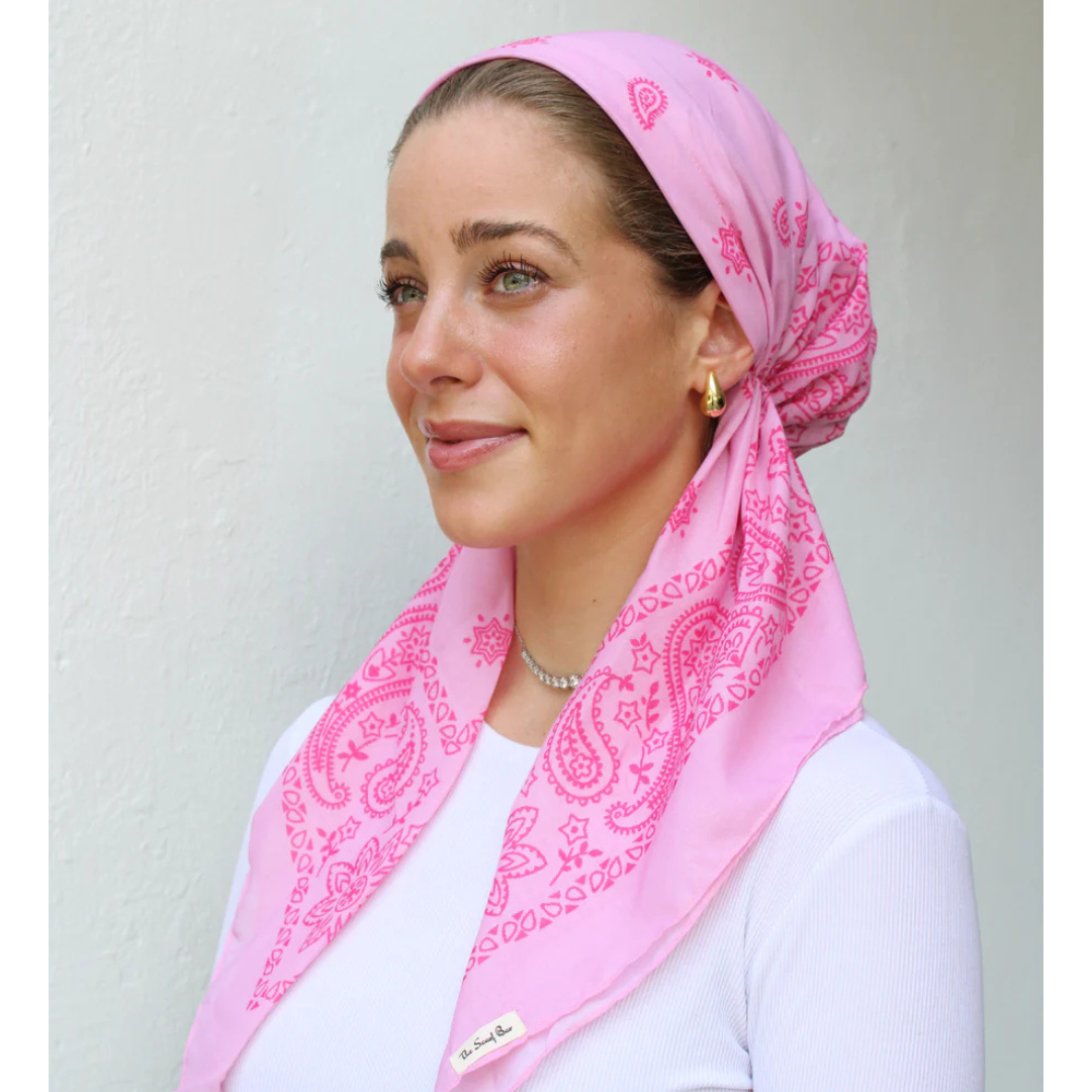 The Scarf Bar Paisley Hot Pink Headscarf - TSB-16-SS26