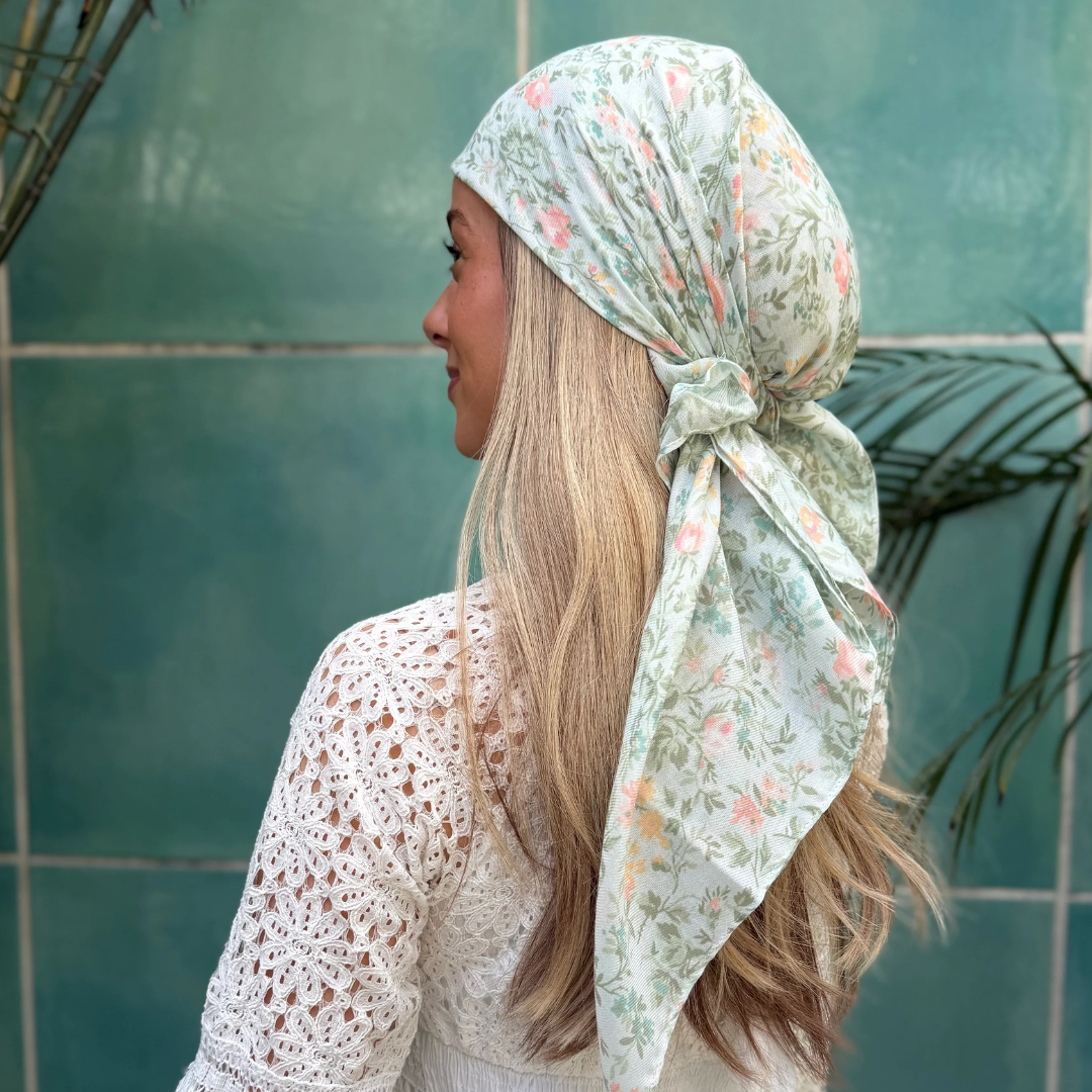 The Scarf Bar Mint Garden Headscarf - TSB-12-SS26