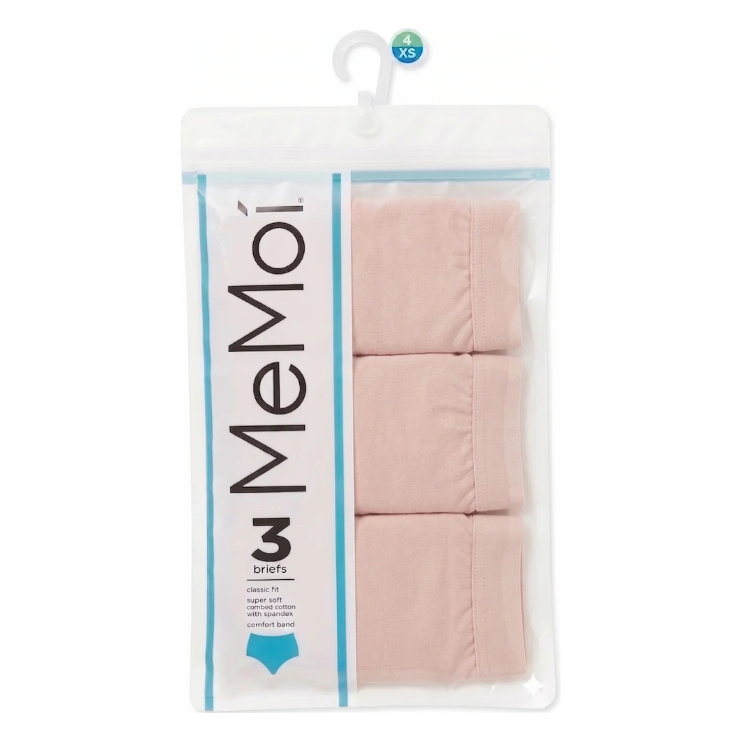 Memoi Combed Cotton Basic Hipster Panties 3 Pack - Mu-1014
