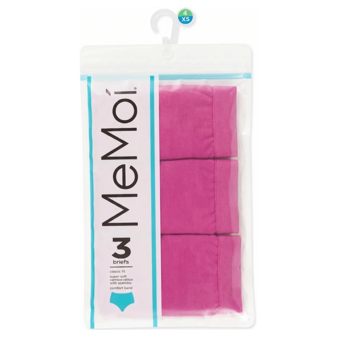 Memoi Combed Cotton Basic Hipster Panties 3 Pack - Mu-1014