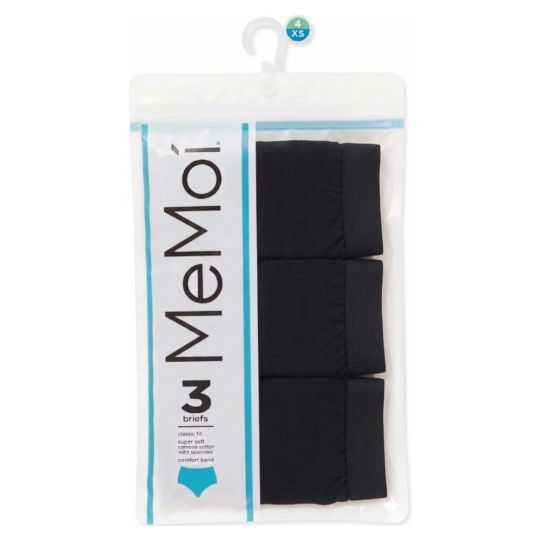 Memoi Combed Cotton Basic Hipster Panties 3 Pack - Mu-1014