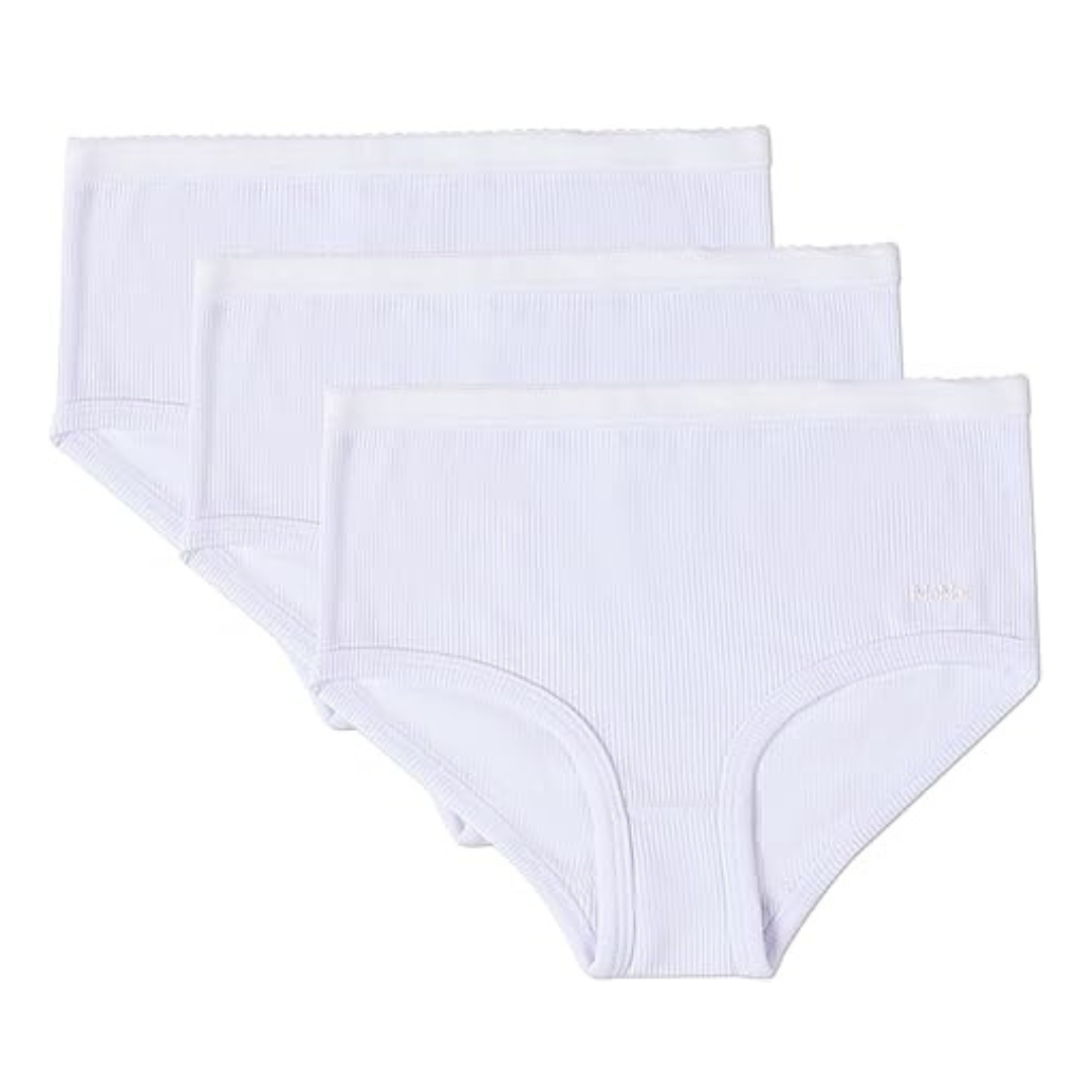 Memoi Solid Ribbed Modal Girls Panty 3 Pair Pack - MKU4100