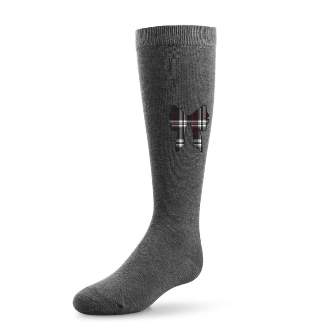 Zubii Plaid Bow Knee High - 968