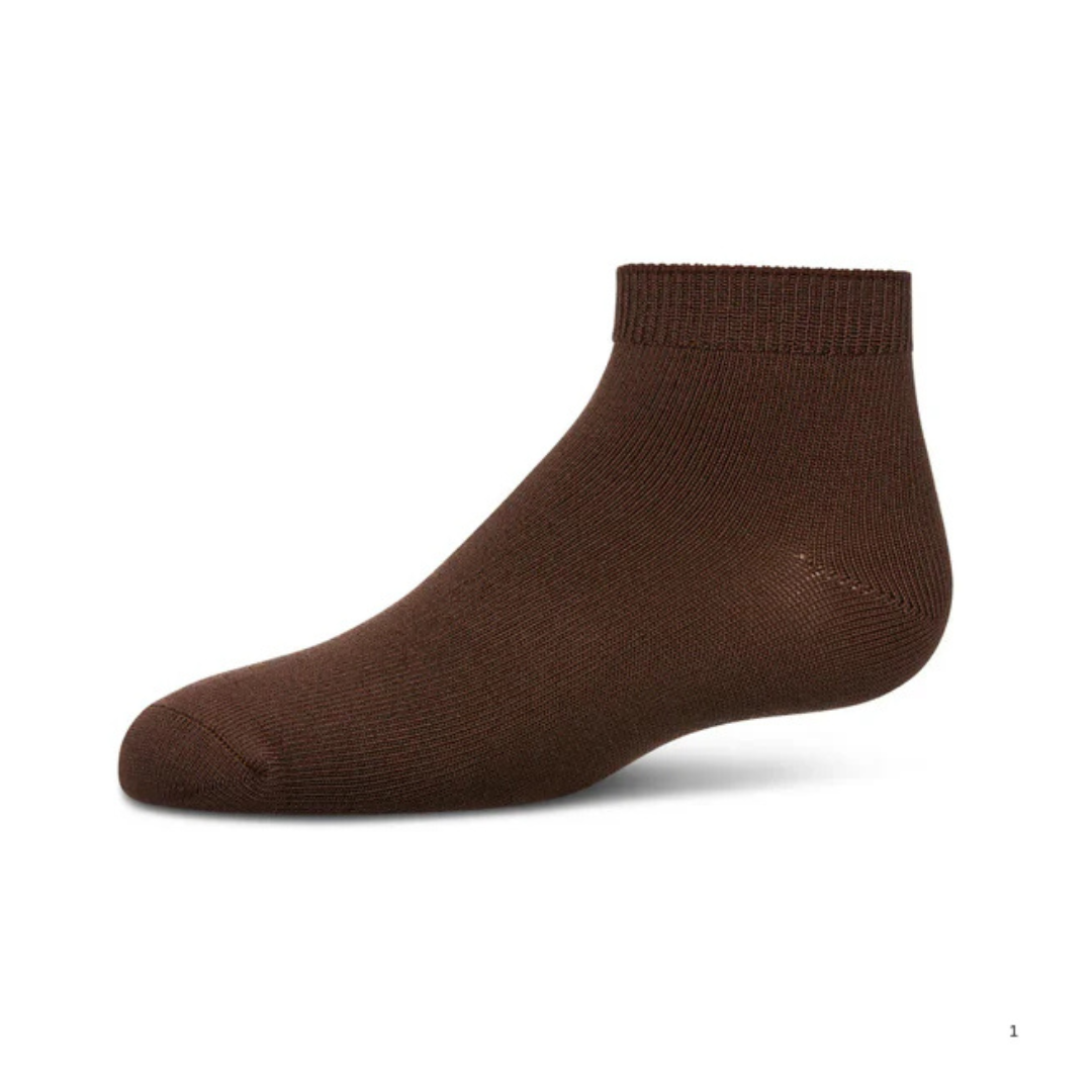 Memoi Kids Basic Soft Rayon from Bamboo Anklet Socks Chestnut Brown - Mk-6066