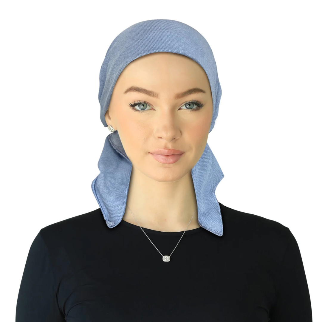 Cherie Pre-Tied Bandana Soft Denim Headscarves - HB-170