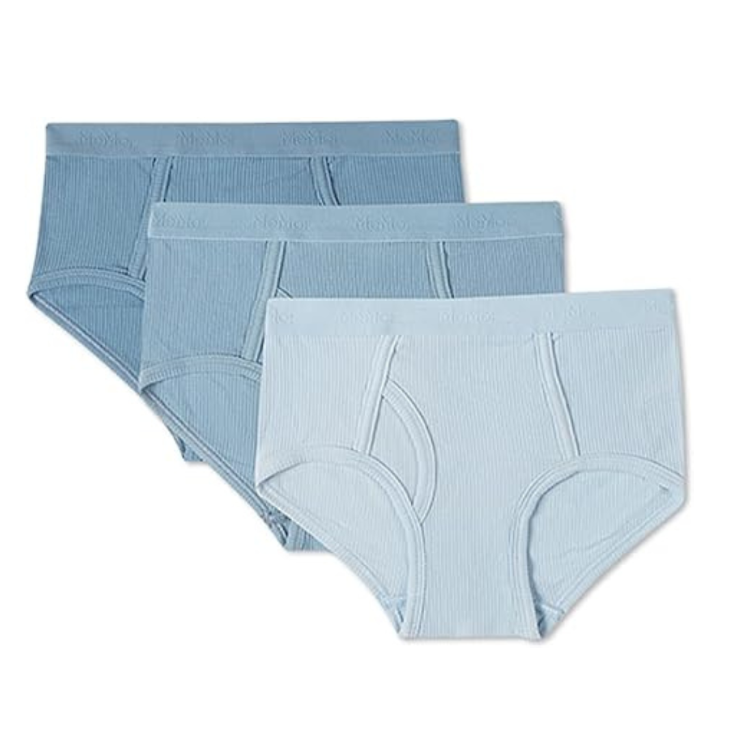Memoi Solid Ribbed Modal Boys Brief 3 Pair Pack - MKU4350
