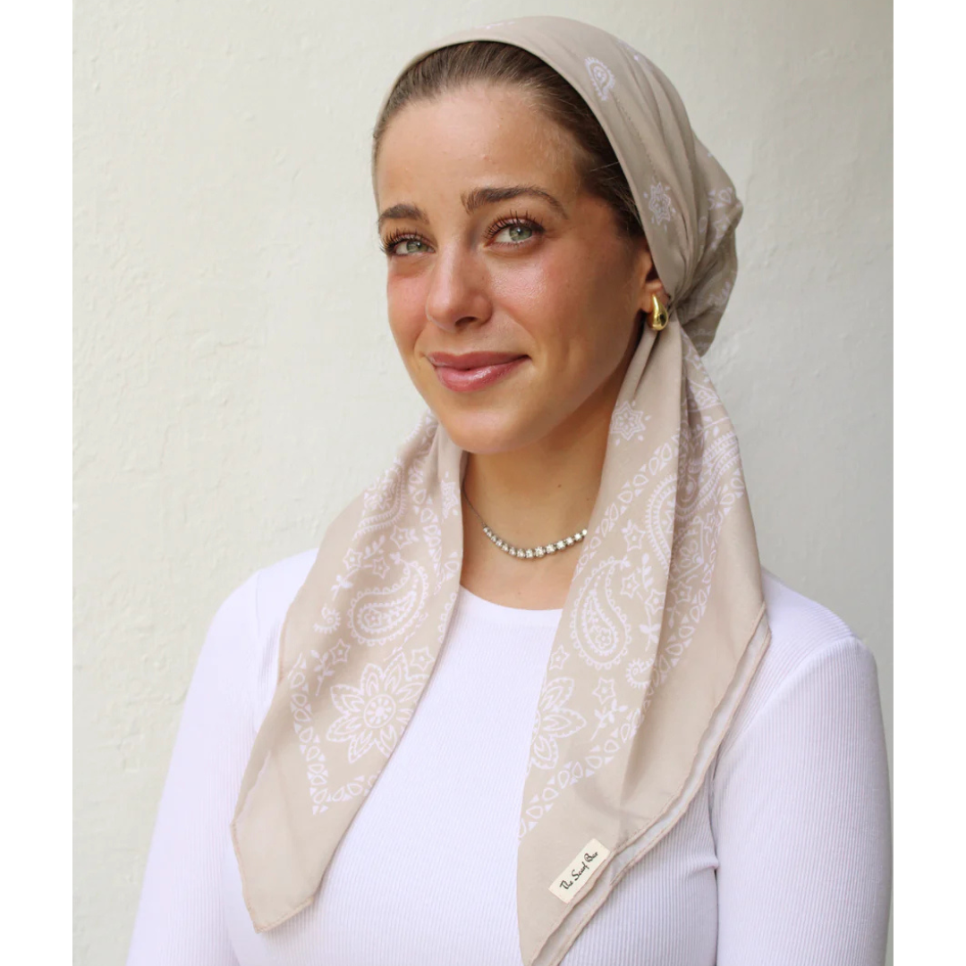 The Scarf Bar Short Classic Pretied Paisley Headscarf - SCPP-TSB