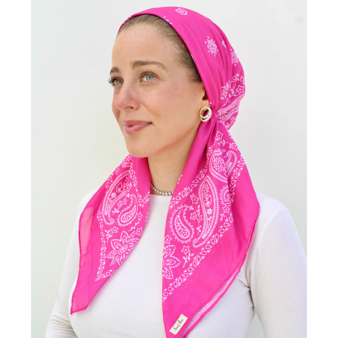 The Scarf Bar Short Classic Pretied Paisley Headscarf - SCPP-TSB