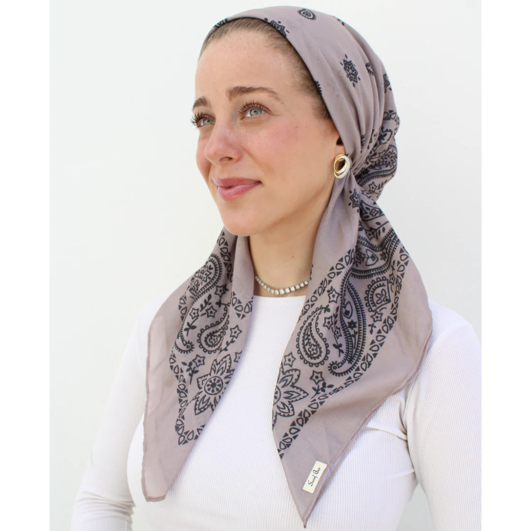 The Scarf Bar Short Classic Pretied Paisley Headscarf - SCPP-TSB