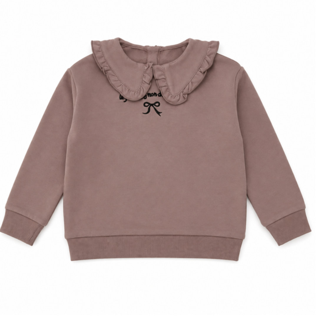 Bonjoy Ruffle Collar Sweatshirt - SW26014GSW