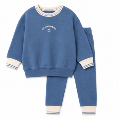 Bonjoy Striped Collar Sweatshirt Set - TW26005SET