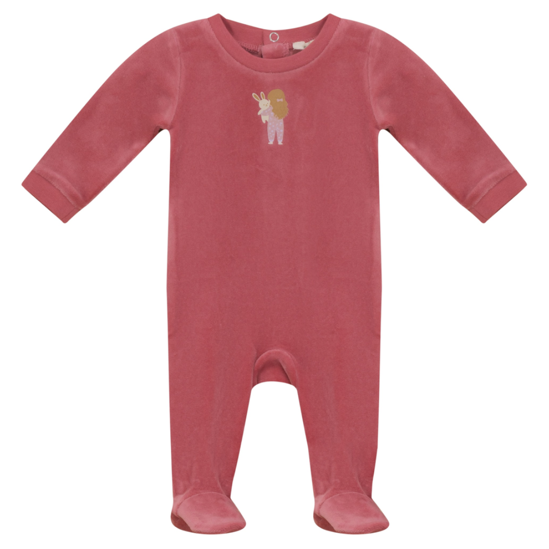 Fragile Baby Romper In Velour Fabric - WB6CP7473