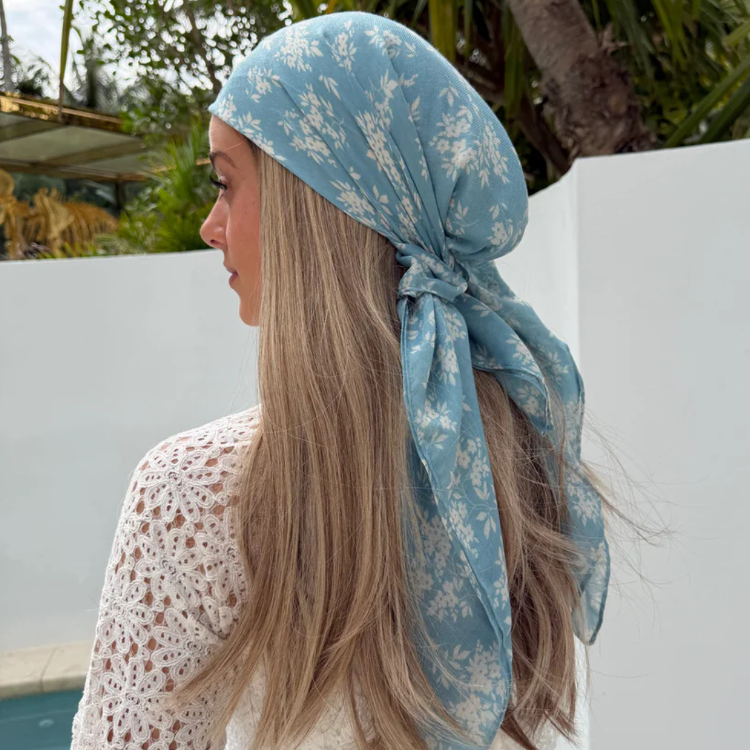 The Scarf Bar Bluebell Meadow Headscarf - TSB-02-SS26