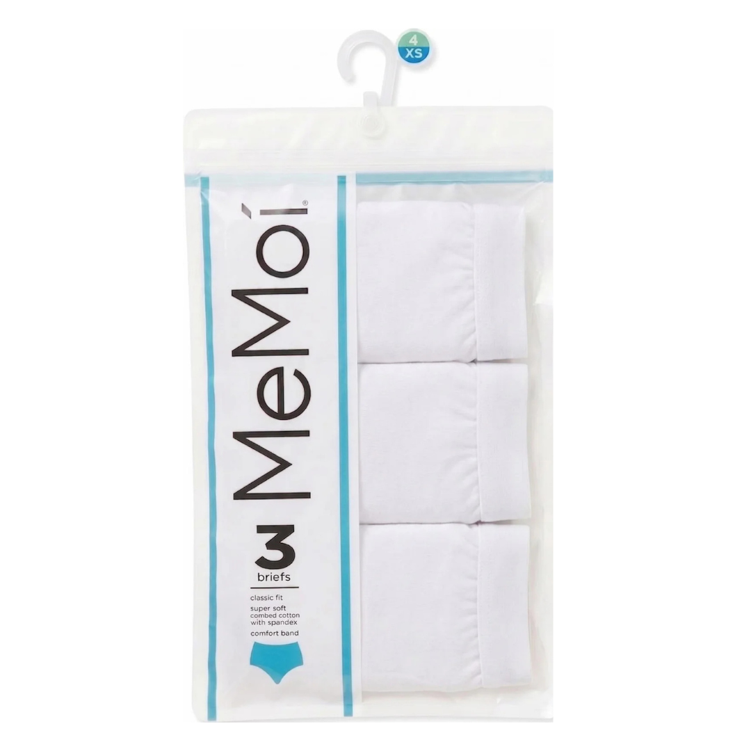 Memoi Combed Cotton Basic Hipster Panties 3 Pack - Mu-1014