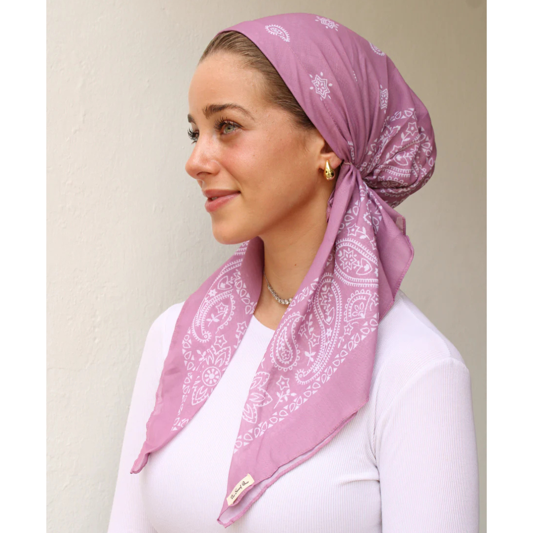 The Scarf Bar Short Classic Pretied Paisley Headscarf - SCPP-TSB