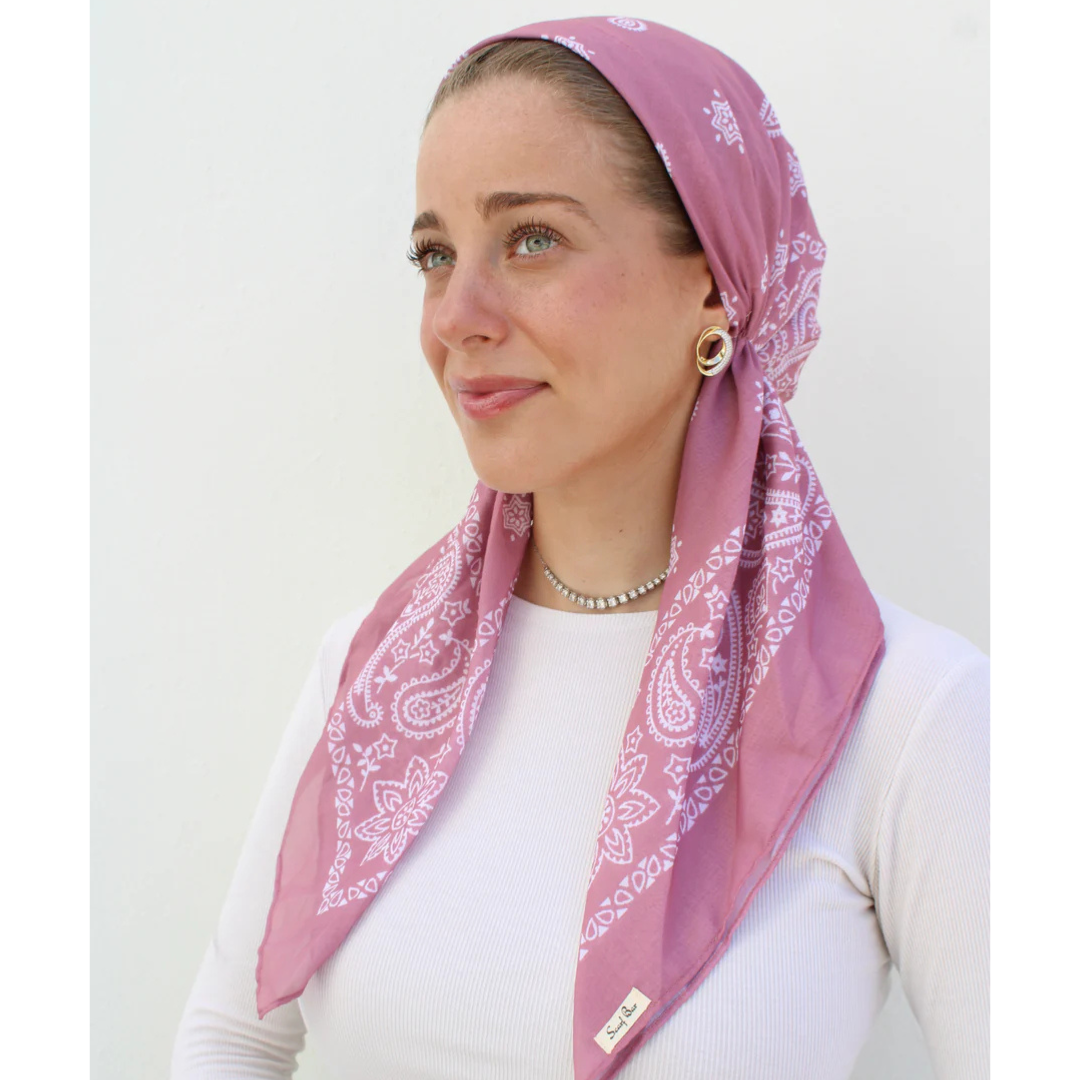 The Scarf Bar Short Classic Pretied Paisley Headscarf - SCPP-TSB