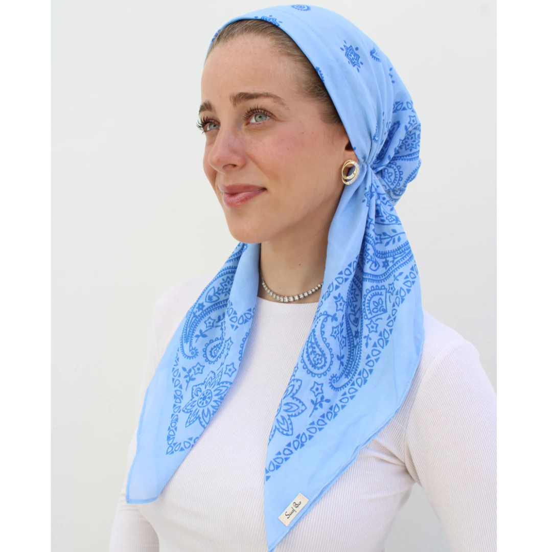 The Scarf Bar Short Classic Pretied Paisley Headscarf - SCPP-TSB