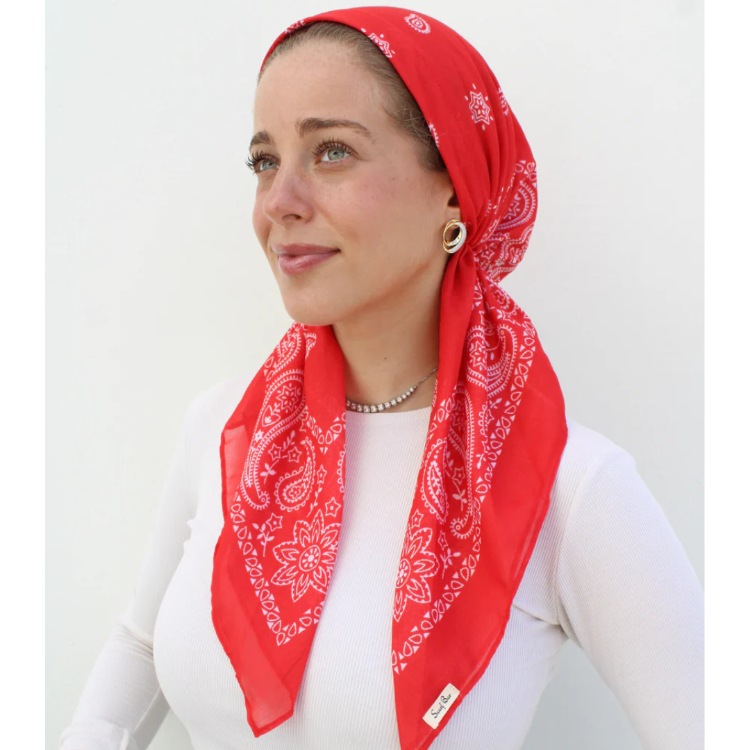 The Scarf Bar Short Classic Pretied Paisley Headscarf - SCPP-TSB
