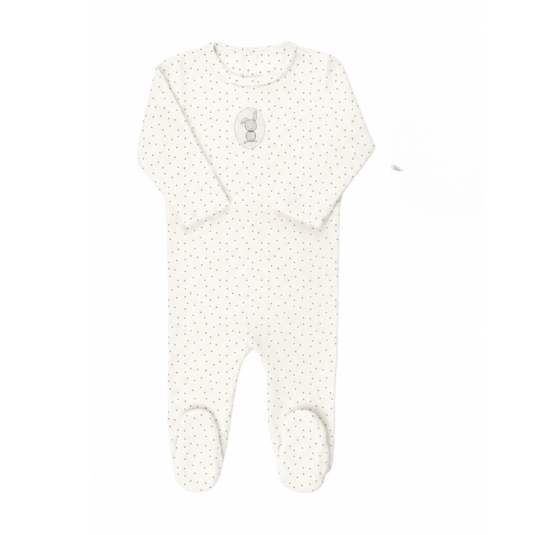 Aurora Bunny Pin Dot Footie - AAW26-0082