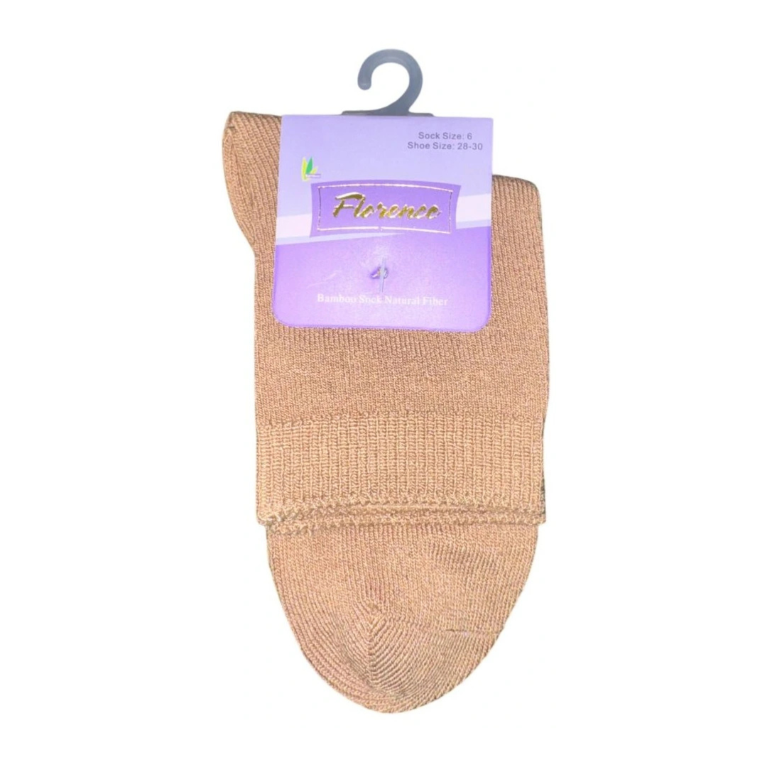 Florence Bamboo Quarter Crew Sock Tan - 179