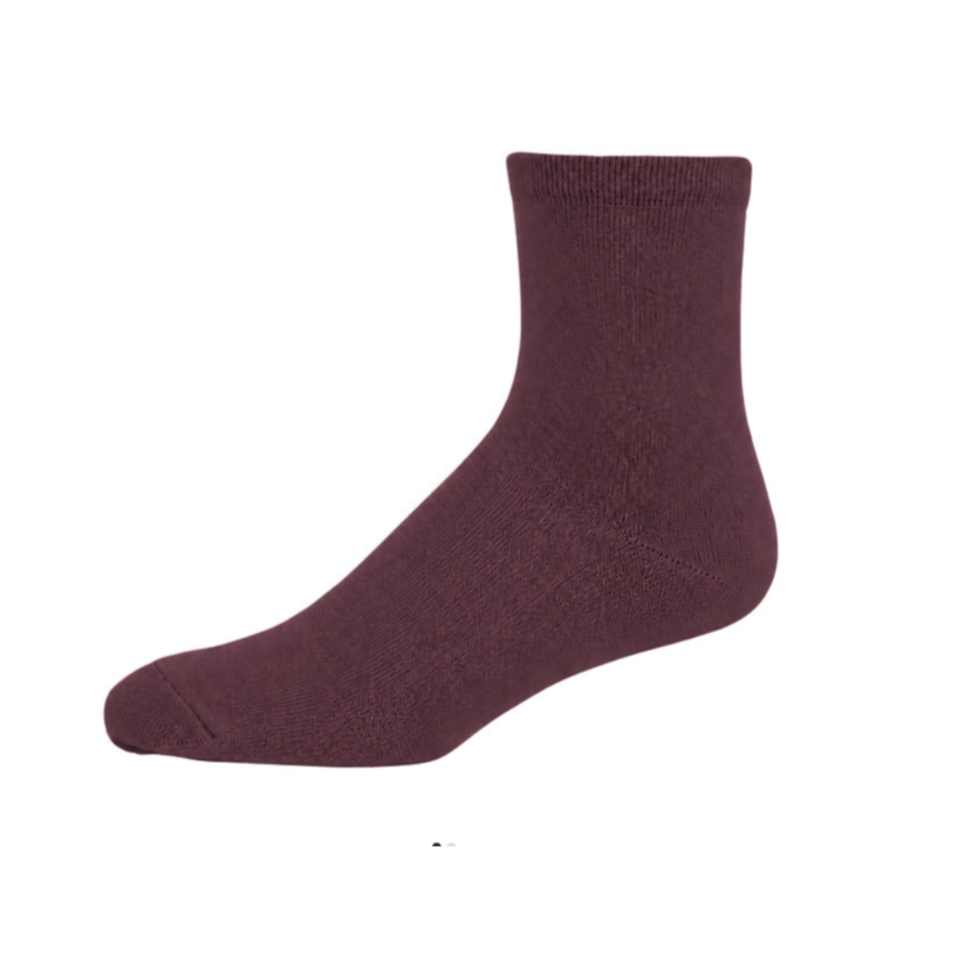 Florence Bamboo Quarter Crew Sock Plum - 179
