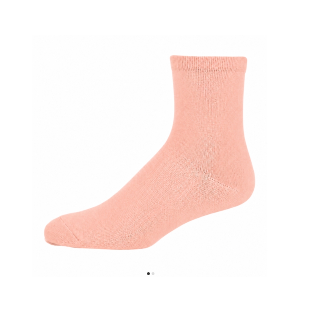 Florence Bamboo Quarter Crew Sock Peach - 179