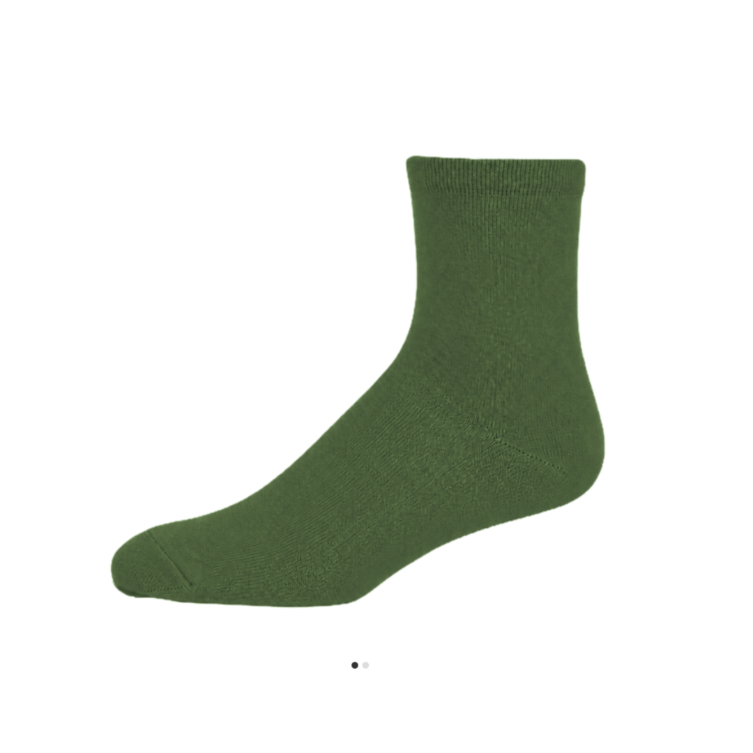 Florence Bamboo Quarter Crew Sock Olive - 179