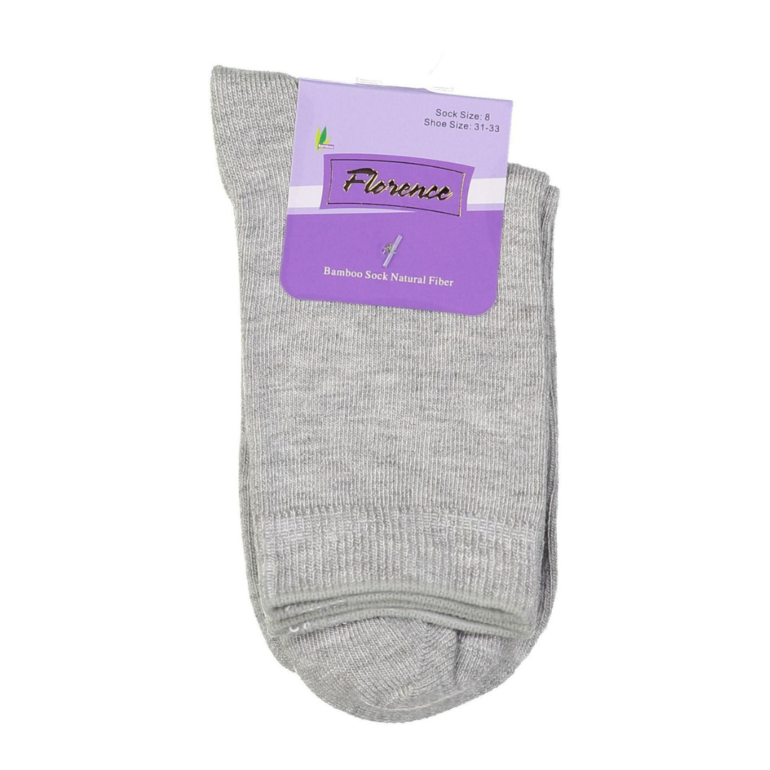 Florence Bamboo Quarter Crew Sock Heather Lt Gre - 179