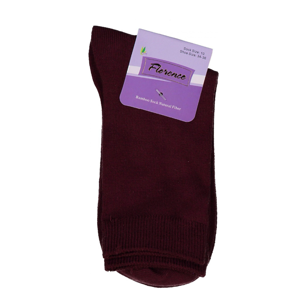 Florence Bamboo Quarter Crew Sock Burgundy - 179