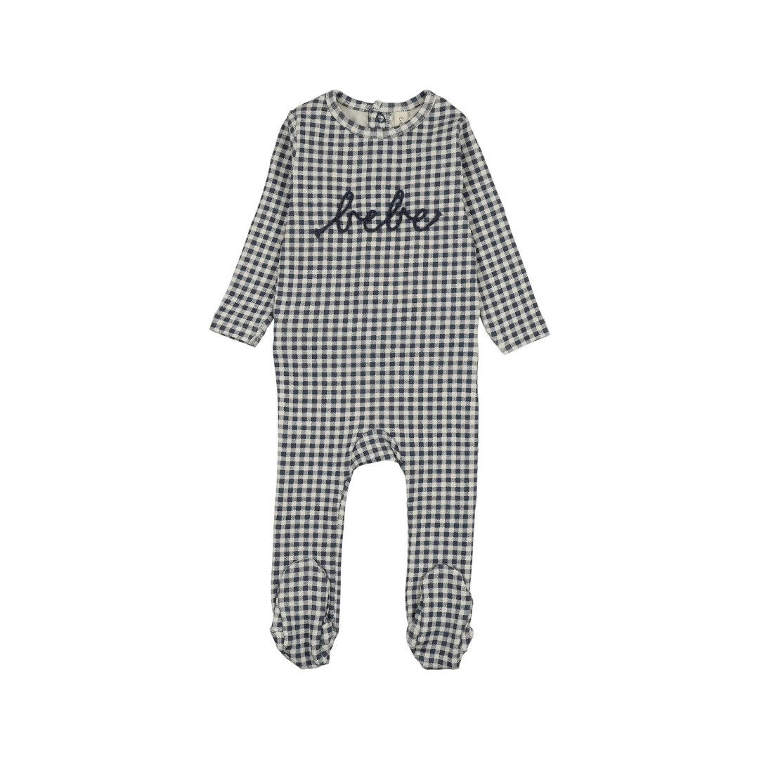 Lilette Velour Gingham Bunny Footie - LTF26F300