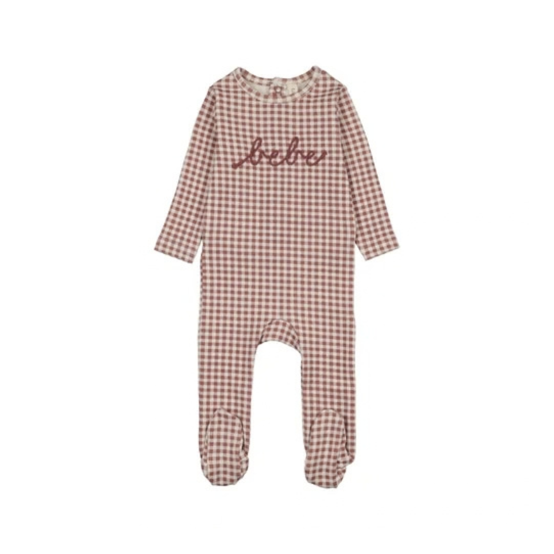 Lilette Velour Gingham Bunny Footie - LTF26F300