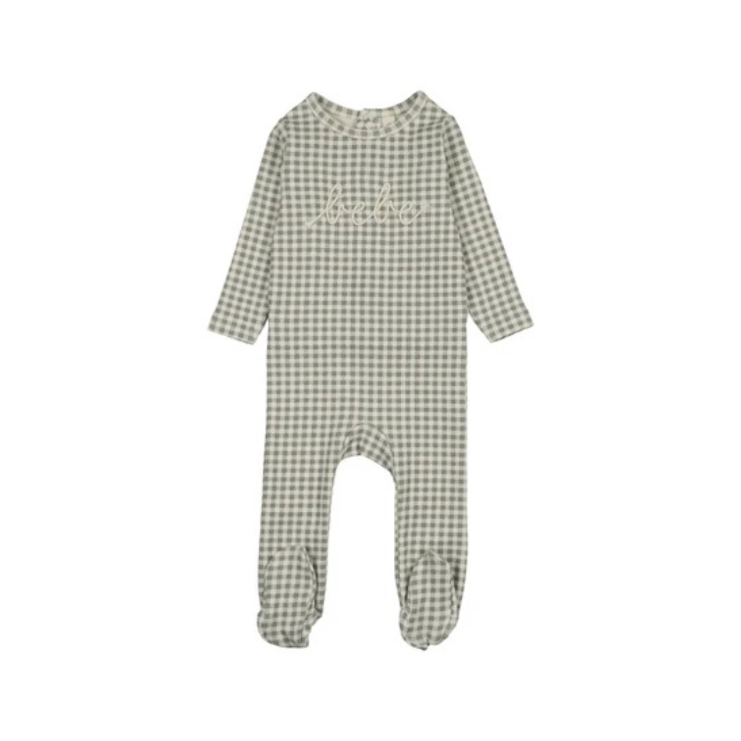 Lilette Velour Gingham Bunny Footie - LTF26F300