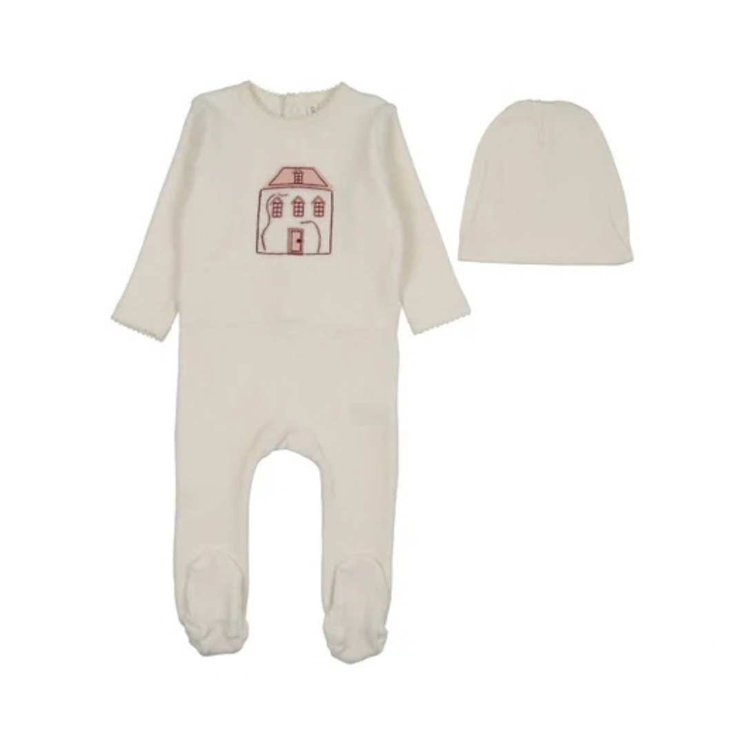 Lilette Stitched Graphic Velour Footie Set - LTF26LS116FS