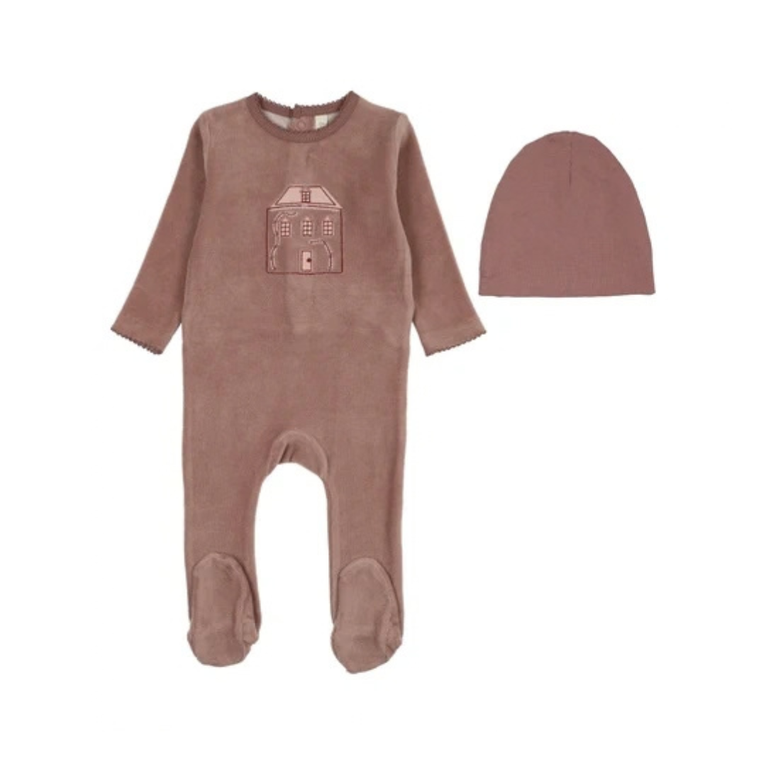 Lilette Stitched Graphic Velour Footie Set - LTF26LS116FS