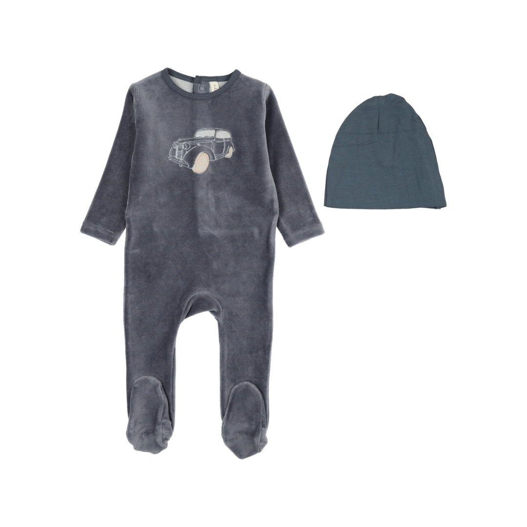 Lilette Stitched Graphic Velour Footie Set - LTF26LS116FS