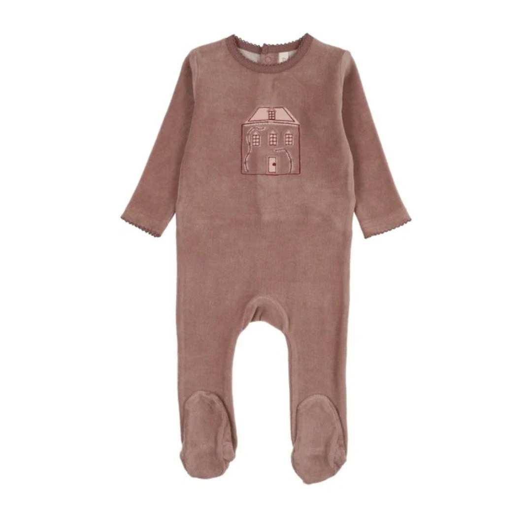 Lilette Stitched Graphic Velour Footie - LTF26LS116F