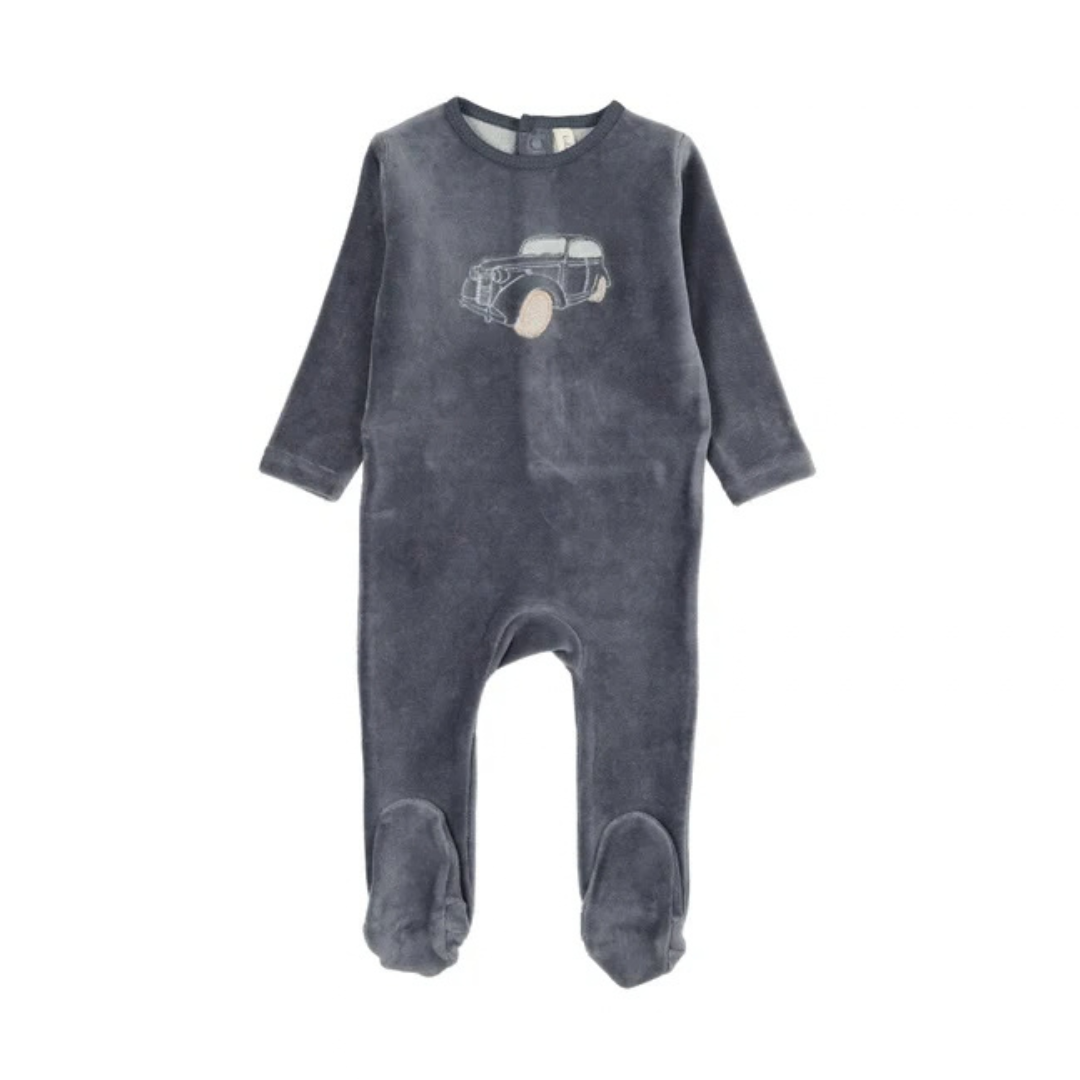 Lilette Stitched Graphic Velour Footie - LTF26LS116F